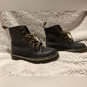 Dr. Martens Brush Black Leather Boots